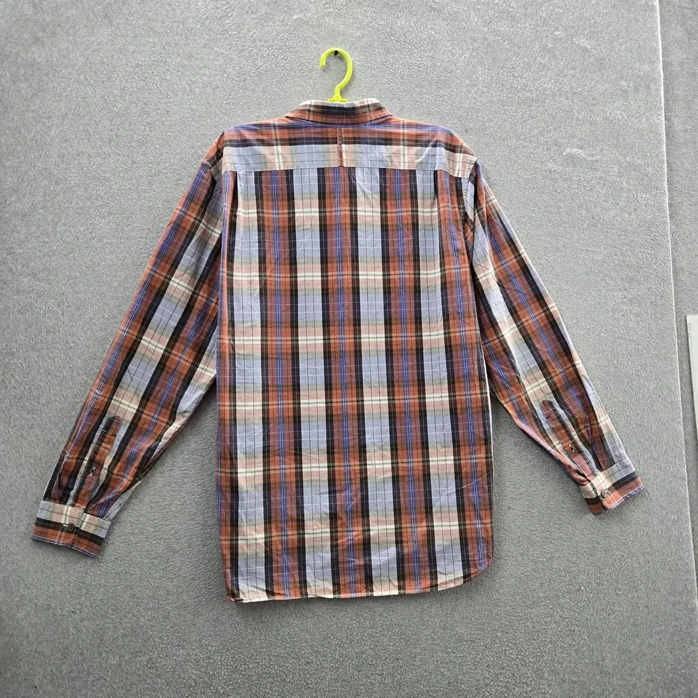 Banana Republic Men Button Up Shirt XL 17-17.5 Multicolor Plaid Long